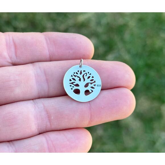 Sterling Silver Tree of Life Charm, Tree of Life Pendant, Silver Tree Pendant - Picture 2 of 3